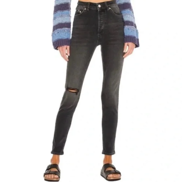 We The Free Button Fly Skinny Zuri Mom Jean Women 27 Washed Black - Picture 10 of 12